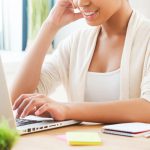 woman working on laptop